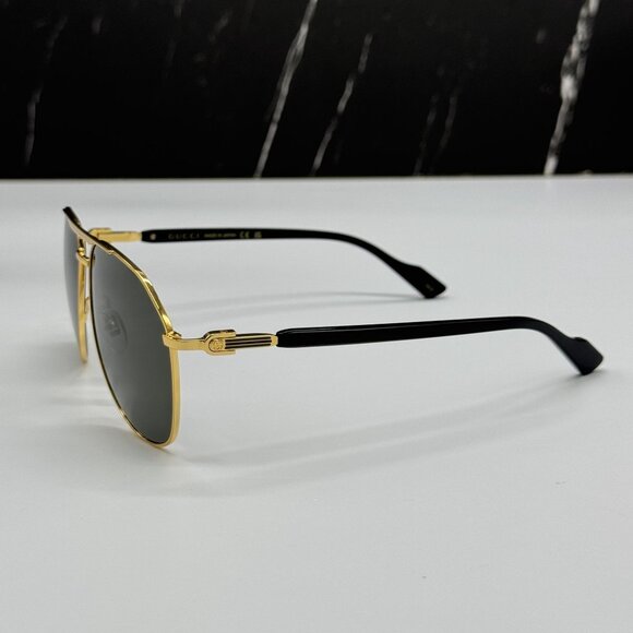 NEW GUCCI BLACK GOLD UNISEX SUNGLASSES GUCCI GG1220S 001 main image 4